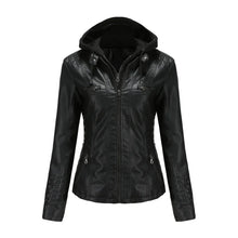 Bikerjacke Damen Mit Kapuze | Langarm und Reißverschluss – Schwarz