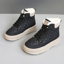 Damen High-Top Sneakers mit warmem Fleece-Futter und rutschfester Sohle – Schwarz