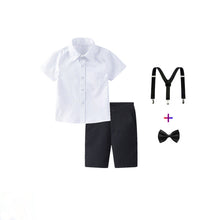 Damen festliches Hemd und Shorts Set mit Hosenträgern Drune – Weiß