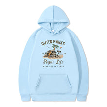 Damen Kapuzenpullover mit maritimem Design und inspirierendem Druck – Hellblau