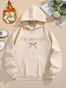 Damen Kapuzenpullover mit modernem Spruch und klassischem Schnitt – Khaki