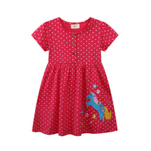 Mädchen Kleid mit niedlicher Pferdemotiv und Punkten Drune – Mint