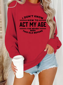 Damen Sweatshirt mit humorvollem Aufdruck und lässigem Schnitt – Rot