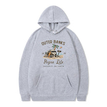 Damen Kapuzenpullover mit maritimem Design und inspirierendem Druck – Grau