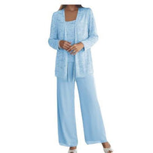Gimena – Set Aus Glitzer-strickjacke Und Hose – Blau