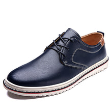 Herren Elegante Freizeit-Schnürschuhe aus hochwertigem Leder – Blau