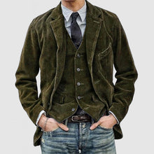 Herren schicke Cordjacke mit praktischen Taschen Aliams – Olivgrün