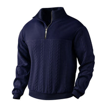 Aaron | Eleganter Viertelreißverschluss-Pullover – Marineblau