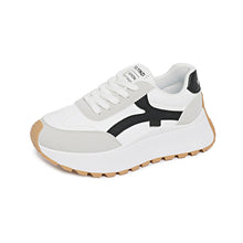 Damen Sportliche Chunky Sneaker mit dämpfender Laufsohle und modischem Design – Schwarz