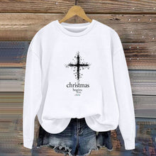 Damen Sweatshirt mit christlichem Motiv und weichem Innenfutter – Weiß