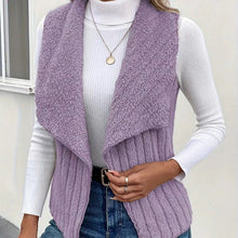 Liriane | Elegante Strickweste mit Wasserfallkragen – Lila