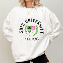 Damen Oversized Sweatshirt mit Universitätsemblem und lässigem Schnitt – Weiß