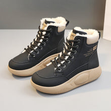 Damen modische Winterstiefel mit kuscheligem Fleece-Futter und rutschfester Sohle – Schwarz