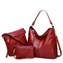 Luxuriöses 3-teiliges Handtaschen-Set für die moderne Frau – ROT
