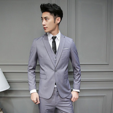 Moderne Fit Hochzeitsgast Anzug Herren | Business und Hochzeit – Grau