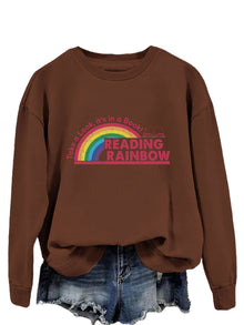 Damen lässiger Sweatshirt mit einzigartigem Druck – Braun