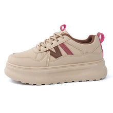 Damen modische Sneaker mit plateauartiger Laufsohle und atmungsaktivem Obermaterial – Kardinalrot