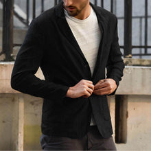 Herren lässiger Leinenblazer Aliams – Schwarz