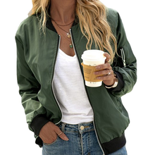 Damen-Bomber-Übergangsjacke | Lässig – Grün