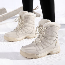 Damen Isolierte Wasserdichte Winterstiefel mit Plüschfutter Fudus – Beige