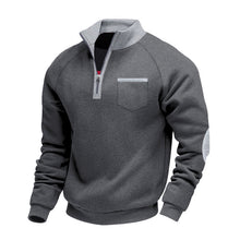 Eoghan – Fleece-Sweatshirt Mit Viertelreißverschluss – Grau