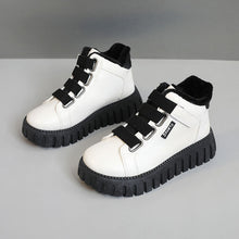 Damen High-Top Sneakers mit flauschigem Innenfutter und rutschfester Sohle – Schwarz
