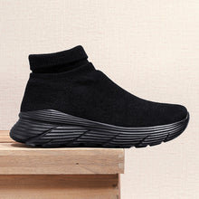 Damen Strick Slipper Sneakers mit gepolstertem Knöchellschutz Fudus – Schwarz