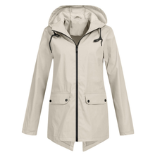 Bettina | Damen Jacke mit Kapuze, Reißverschluss und Fronttaschen – Beige