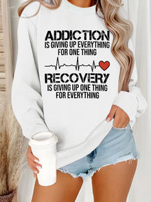 Damen Sweatshirt mit inspirierendem Druck und lässigem Schnitt – Weiß