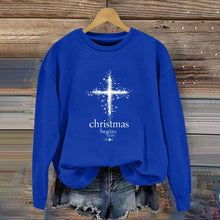 Damen Sweatshirt mit christlichem Motiv und weichem Innenfutter – Königsblau