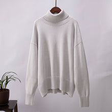 Emma | Damen Lässiger Warmer Strickpullover mit geripptem Saum – Grau