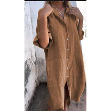 Valerie – Lässiges Damen Hemdblusenkleid – Braun