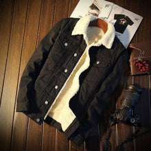 Couture - Warme Denim-Jacke mit Fellfutter – Schwarz