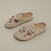 Damen Clogs mit niedlichem Tiermotiv und verstellbarem Riemen – Khaki