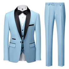 Herren Klassisch Hochzeitsgast Anzug | Slim Fit – Himmelblau / 3 Pcs Satz
