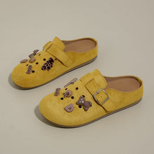 Damen Clogs mit niedlichem Tiermotiv und verstellbarem Riemen – Gelb