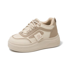 Damen modische Plateau-Sneaker mit sportlicher Dämpfungstechnologie – Khaki
