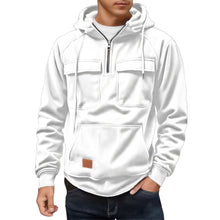 Herren Fleece-Hoodie mit praktischen Taschen Aliams – Weiß
