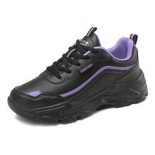 Herren Trendy Freizeit Leder Sneaker mit Stoßdämpfungstechnologie Fudus – Schwarz Lila