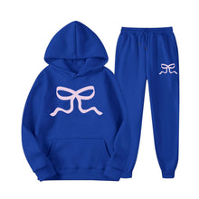 Damen lässiger Hoodie und Jogginghose Set – Blau