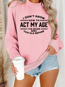 Damen Sweatshirt mit humorvollem Aufdruck und lässigem Schnitt – Rosa