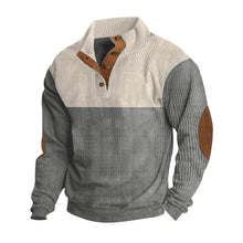 Herren modischer Stehkragen-Pullover mit eleganten Knöpfen Aliams – Grau