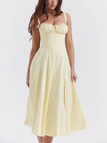 Ariana™ | Klassisches langes Kleid – Hellgelb