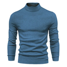 Couture - Freizeit-Strickpullover mit hohem Kragen – Blau