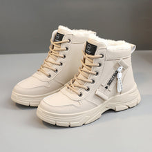 Damen High-Top Sneakers mit warmem Fleece-Innenfutter und rutschfester Sohle – Khaki