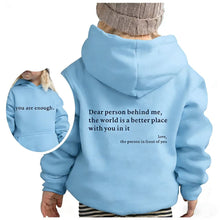 Damen Kapuzenpullover mit motivierendem Schriftzug und lässigem Schnitt – Hellblau