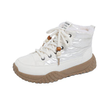 Damen Winterliche High-Top Sneaker mit schützender Fleece-Innenausstattung – Beige