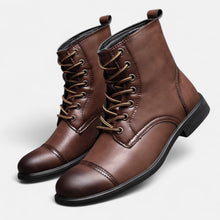 Stilvolle Herrenstiefel aus hochwertigem Kunstleder – Dunkelbraun