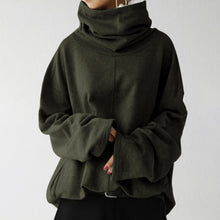 Übergroße Pullover mit Rollkragen – Grün
