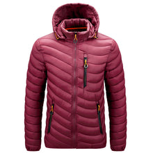 Leichte Herren-Steppjacke mit Kapuze - Sverre – Rotwein